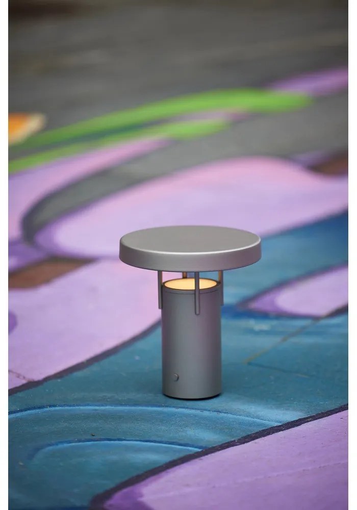 Светлосива LED затъмняваща се настолна лампа (височина 20 cm) BringMe – Hübsch