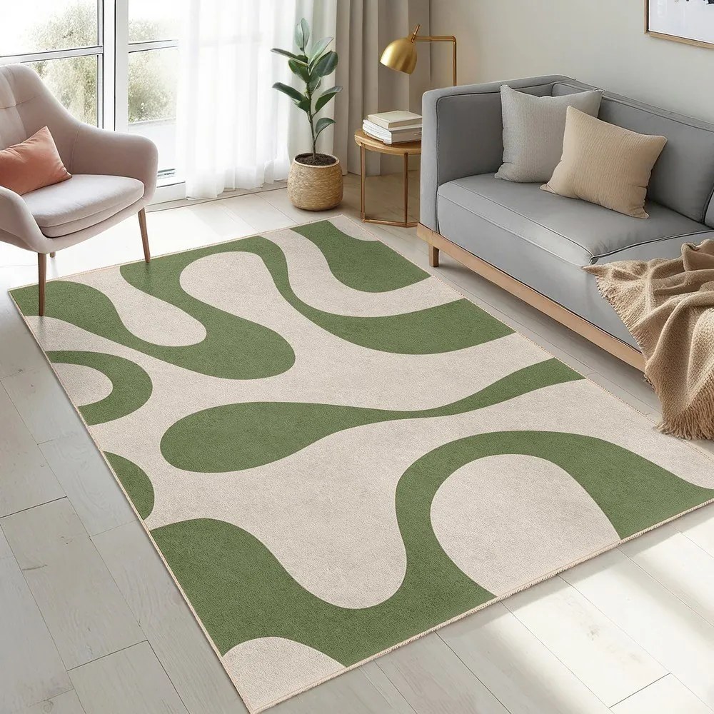 Зелен килим подходящ за пране 160x230 cm Matcha Latte – Mila Home