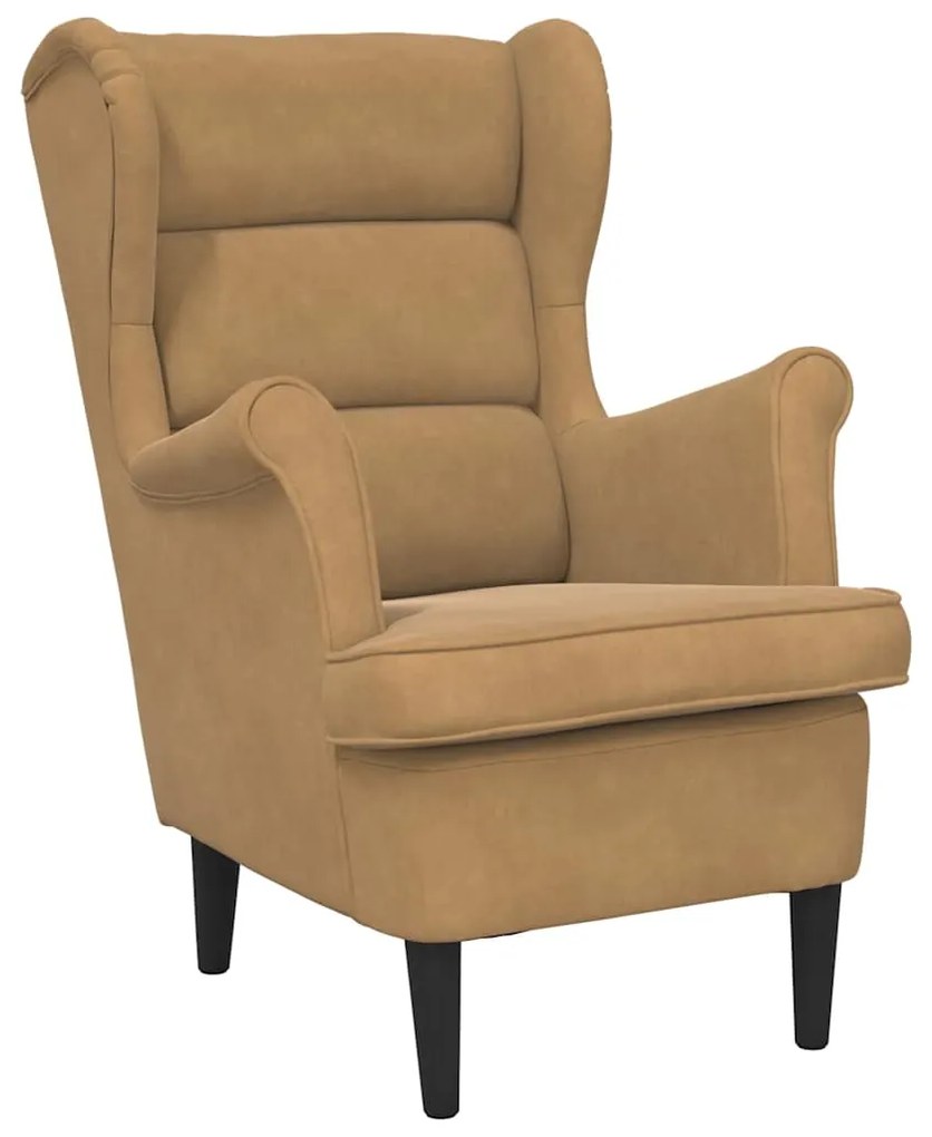 324067 vidaXL Фотьойл, кафяв, кадифе