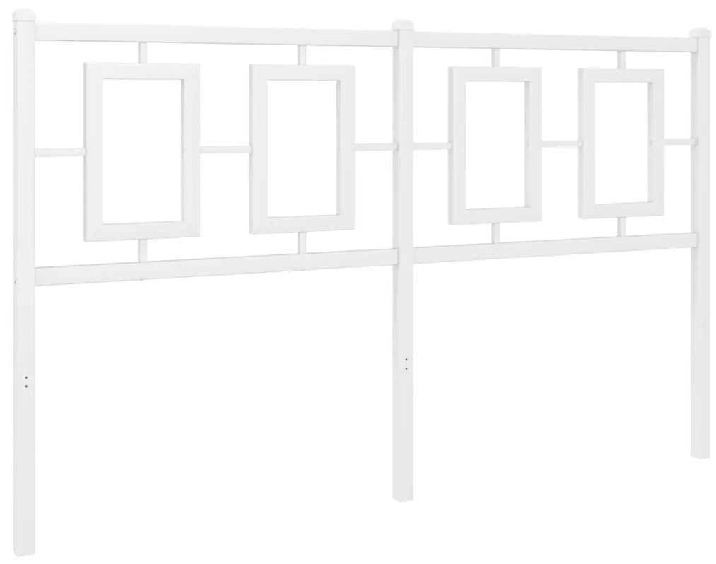 374322 vidaXL Метална табла за глава, бяла, 135 см