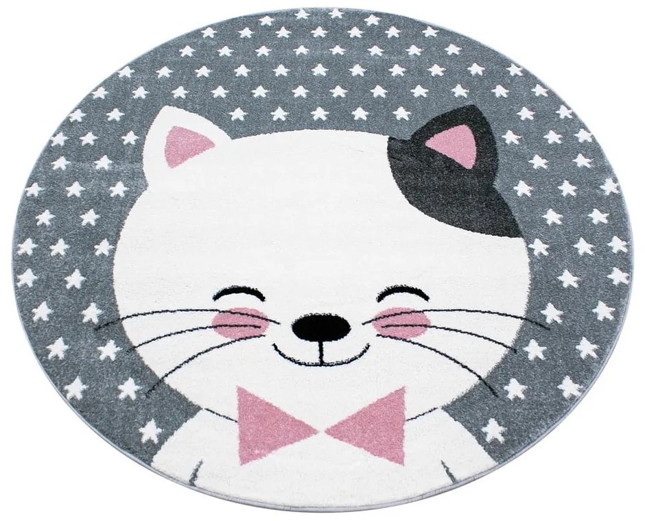 Розово-сив детски килим ø 120 cm Kids – Ayyildiz Carpets