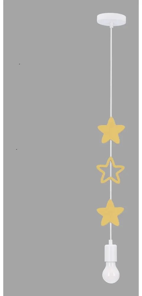 Жълто-бяла детска лампа с метален абажур Single - Candellux Lighting