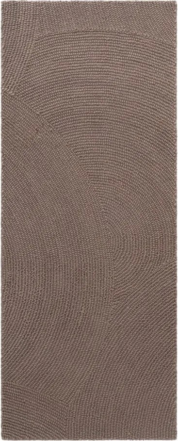 Кафяво-сива ръчно изработена вълнена пътека 80x300 cm Calmio – Hanse Home