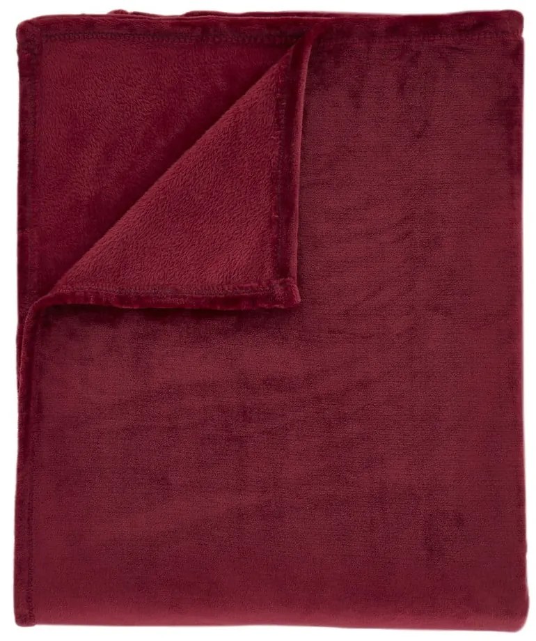 Червено одеяло от микроплюш 130x170 cm Raschel Velvet – Catherine Lansfield