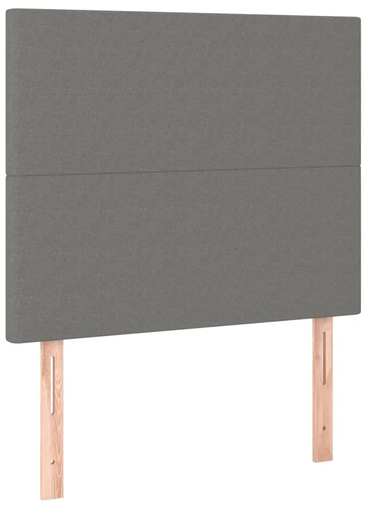 3116027 vidaXL Горни табли за легло, 2 бр, тъмносиви, 80x5x78/88 см, плат