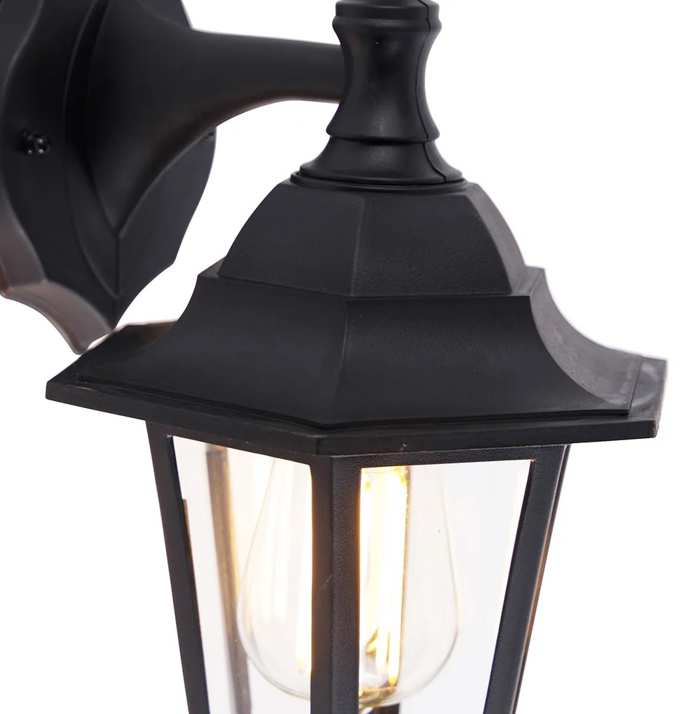 Интелигентна външна стенна лампа черна IP44 с Wi-Fi ST64 - New Haven