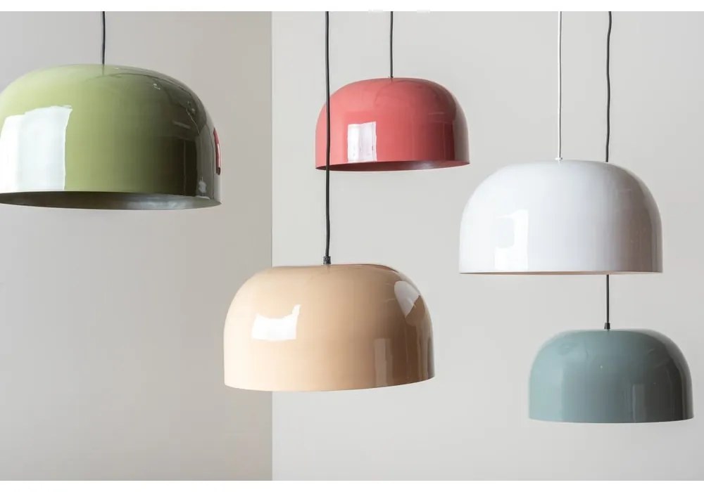 Бяло висящо осветително тяло с метален абажур ø 40 cm Dome – Leitmotiv