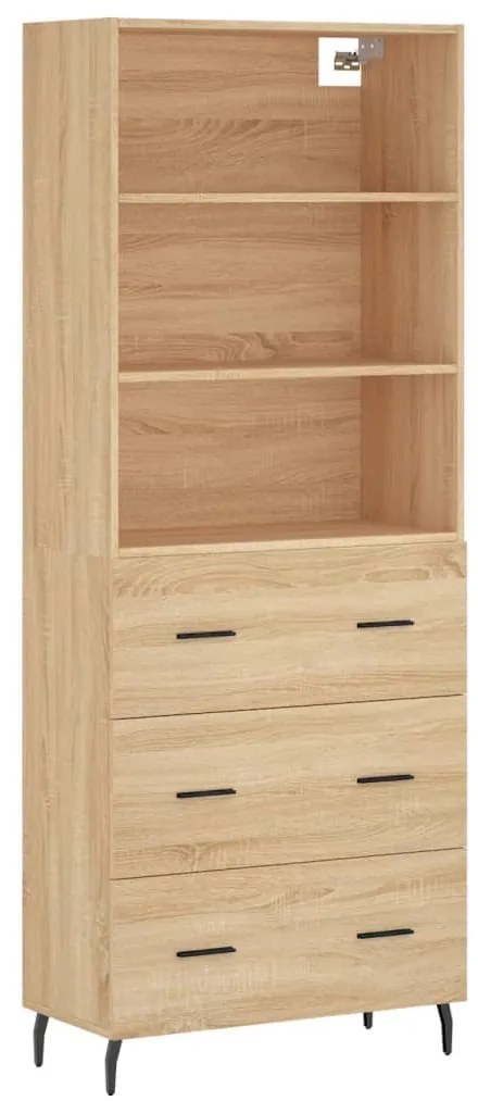 3189400 vidaXL Висок шкаф, дъб сонома, 69,5x34x180 см, инженерно дърво
