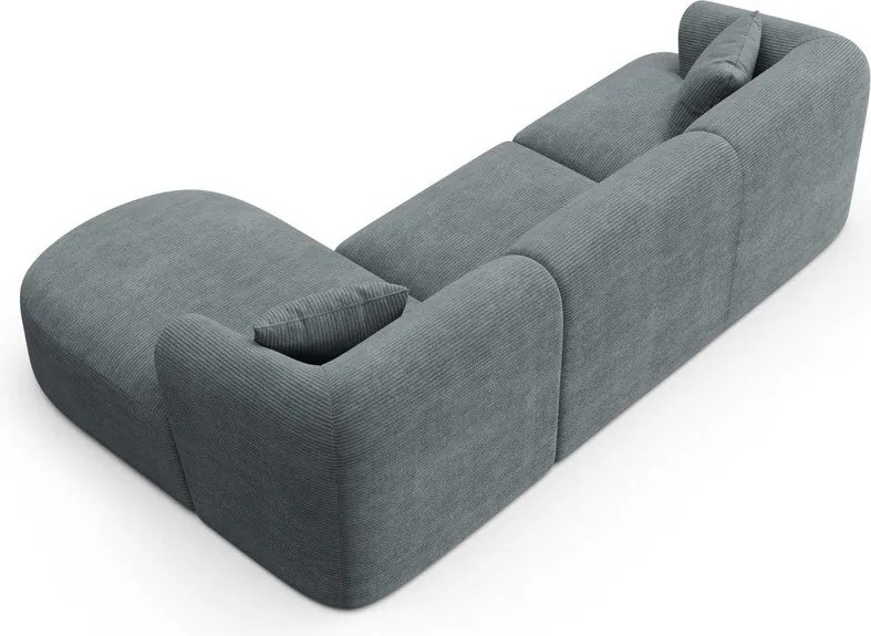 Тъмносив ъглов диван от рипсено кадифе (десен ъгъл) Campi – Cosmopolitan Design