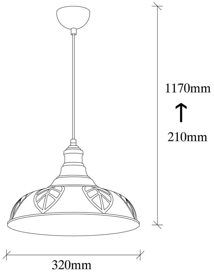 Метална висяща лампа в мед Opviq lights Philip - Opviq lights