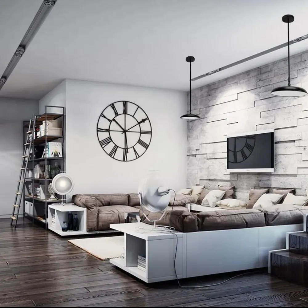 Модерна LED лампа с регулируема височина Черен