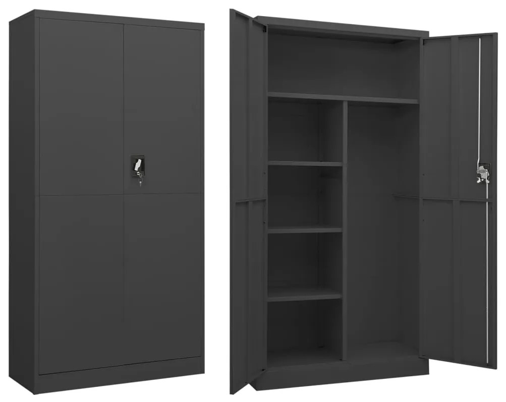335973 vidaXL Заключващ се шкаф, антрацит, 90x40x180 см, стомана