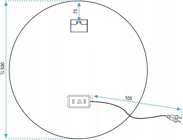 Огледало LED 50cm BAS P11239