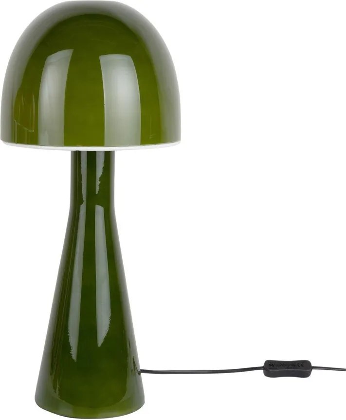 Тъмнозелена настолна лампа със стъклен абажур (височина 45 cm) Bombin – Leitmotiv
