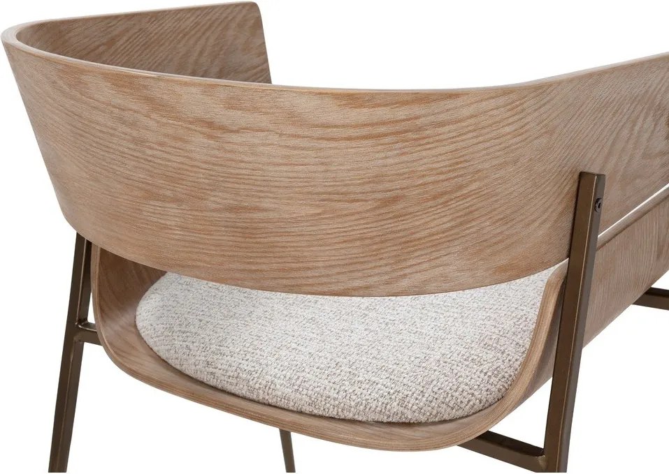 Тапицирани трапезни столове в комплект с подлакътници 2 бр. в естествен цвят Naia – MOME