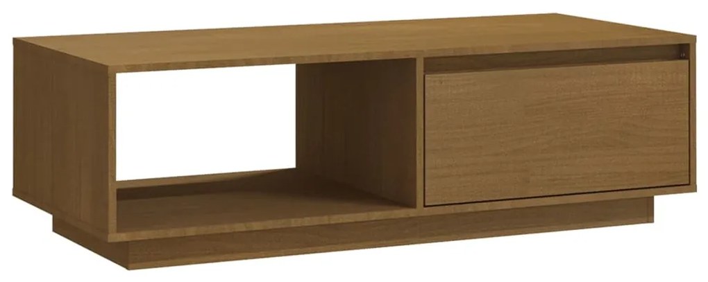 809885 vidaXL Маса за кафе, меденокафява, 110x50x33,5 см, борово дърво масив