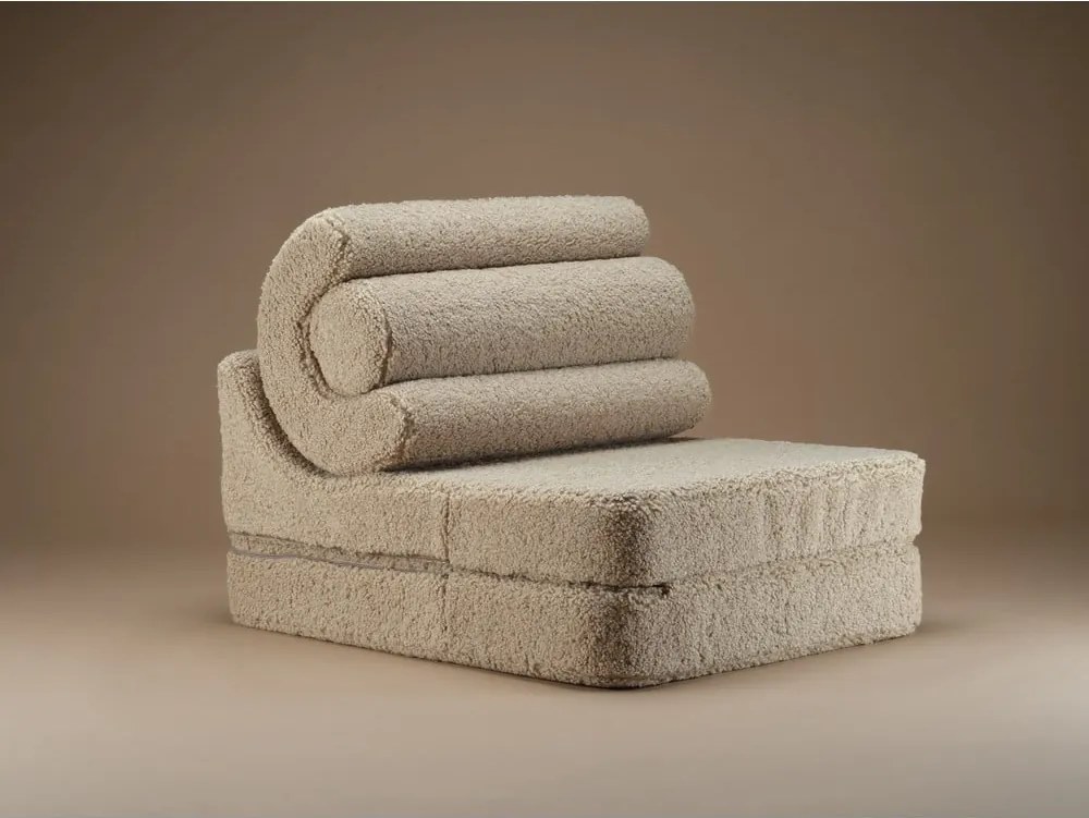 Светлокафяв детски стол от букле Flipster – Wigiwama