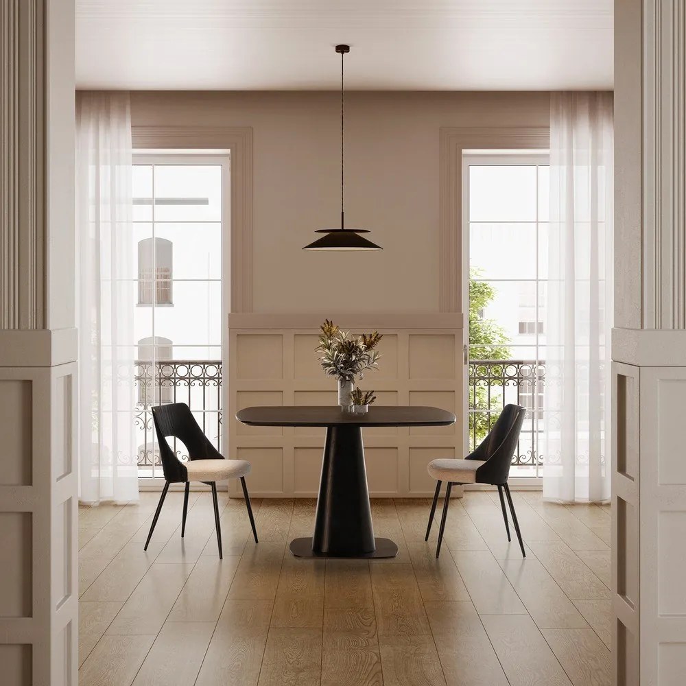 Черни/кремави тапицирани трапезни столове в комплект 2 бр. Gilda – MOME