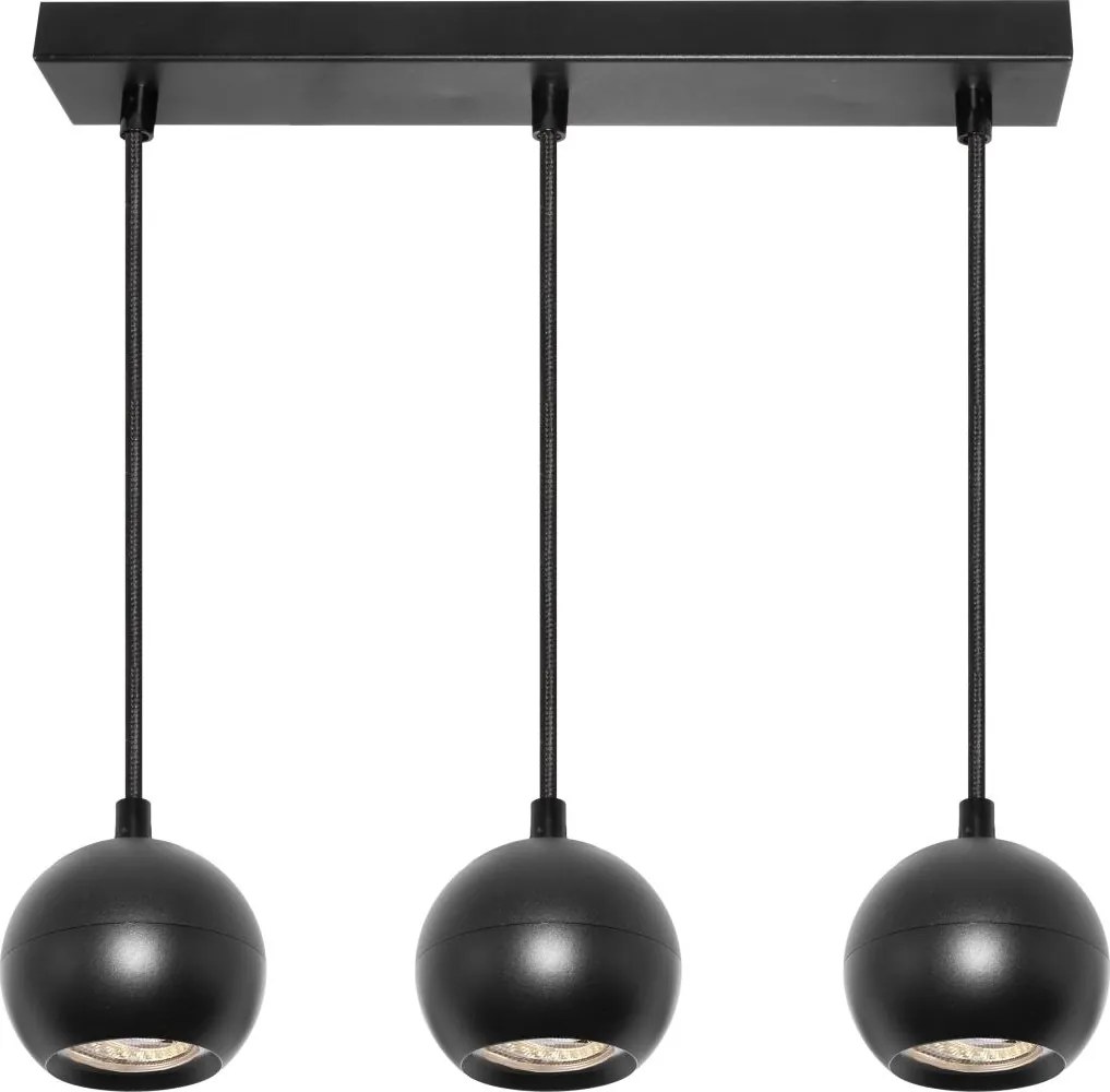 Osram - Полилей на кабел SPOT SPHERAL 3xGU10/6W/230V черен