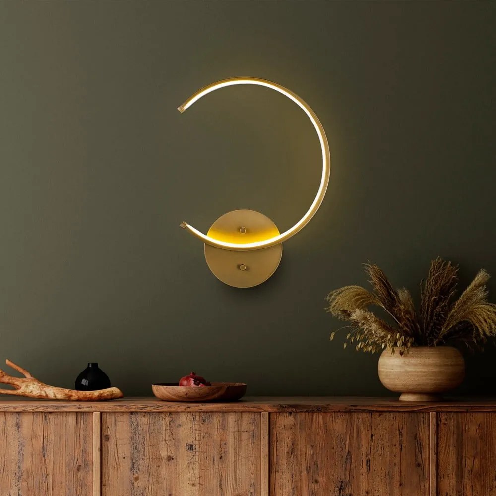 LED стенна лампа в златист цвят ø 10 cm Moon – Opviq lights
