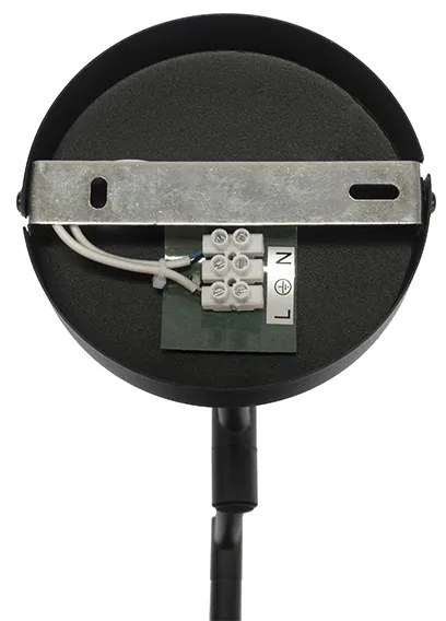 Стенна лампа черна с черен абажур и регулируема ръка - Ladas Deluxe