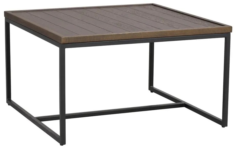 Тъмнокафява масичка за кафе с дъбова дървена плоскост ø 70 cm Deerfield – Rowico