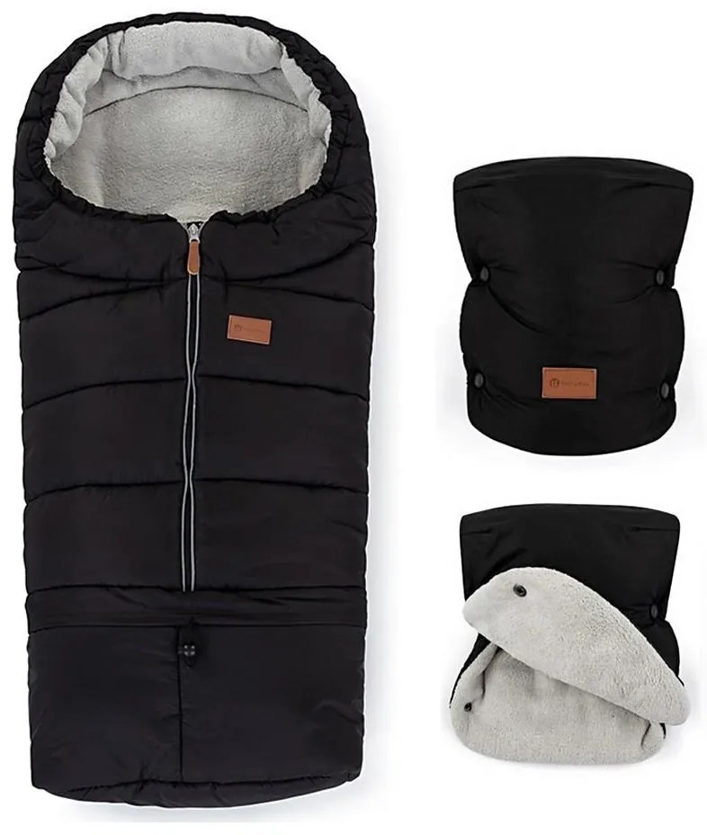 PETITE&MARS - Комплект детски чувал 3в1 JIBOT + ръкавици JASIE черен