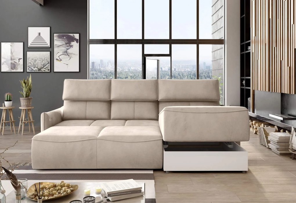 Ъглов диван Merlyn-Right-Beige