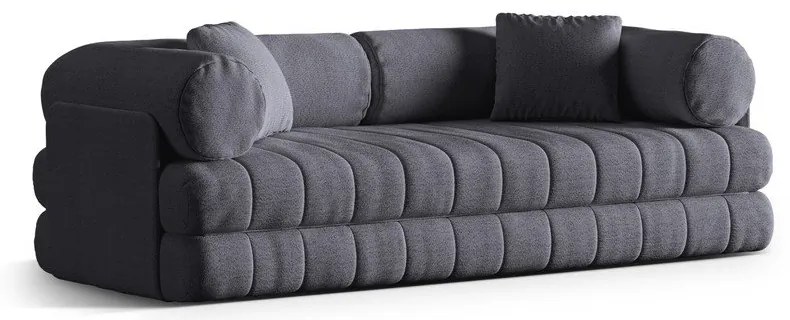 Тъмносив сгъваем диван от прежда с примки от букле 206 cm Kemi – Cosmopolitan Design