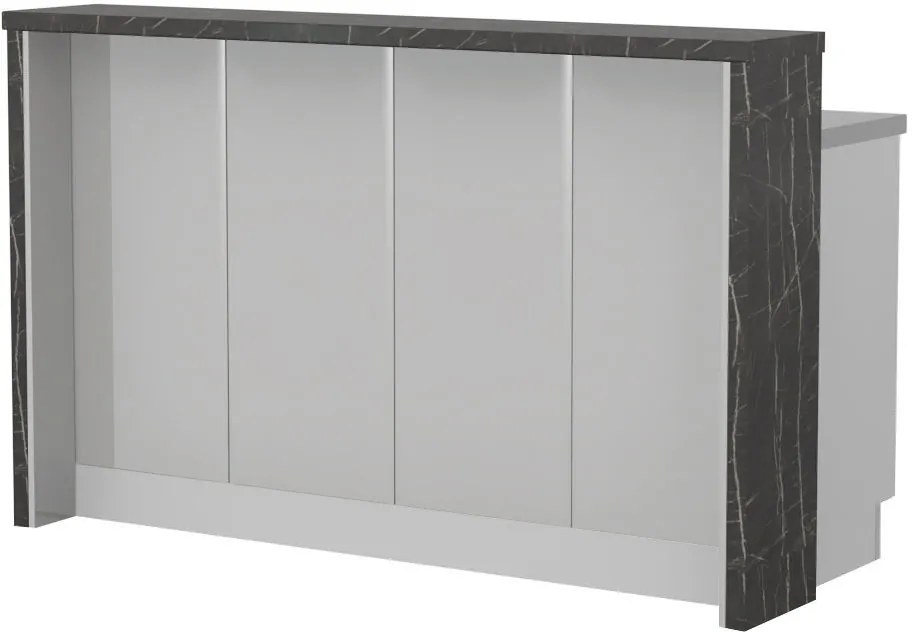 Островна кухненска пейка Modena-Length: 160 cm.-Gray light-Black Stone