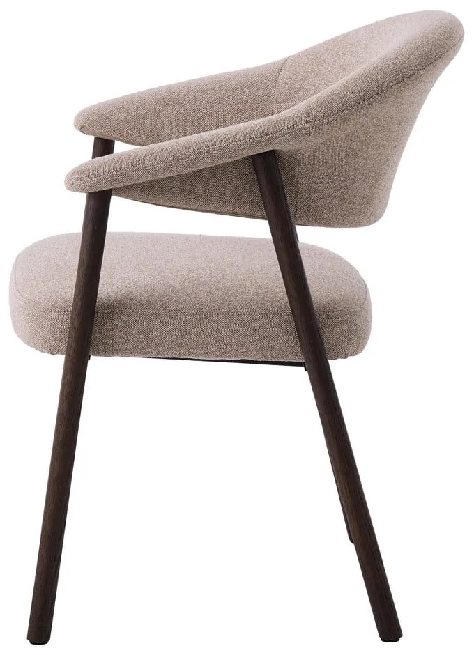 Бежови трапезни столове в комплект с подлакътници 2 бр. от масивен дъб Elk – Unique Furniture