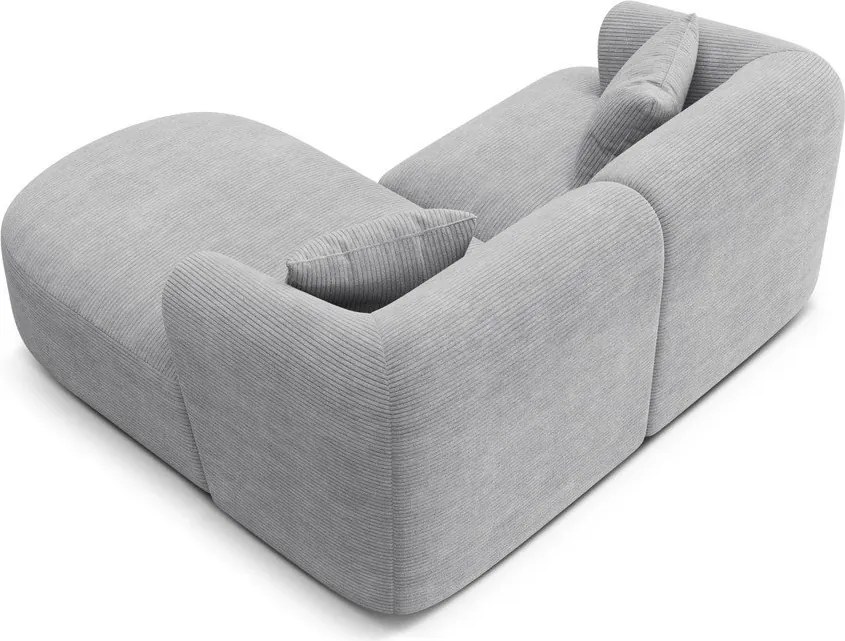 Светлосив ъглов диван от рипсено кадифе (десен ъгъл) Campi – Cosmopolitan Design