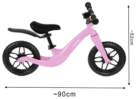 Детски велосипед KRUZZEL 12 с каишка за рамо - черно-розов розова