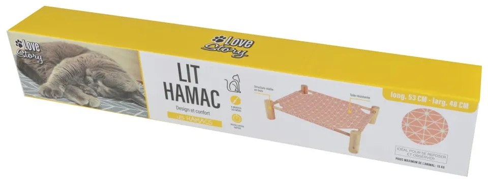 Розово легло за домашни любимци 48x53 cm – Love Story