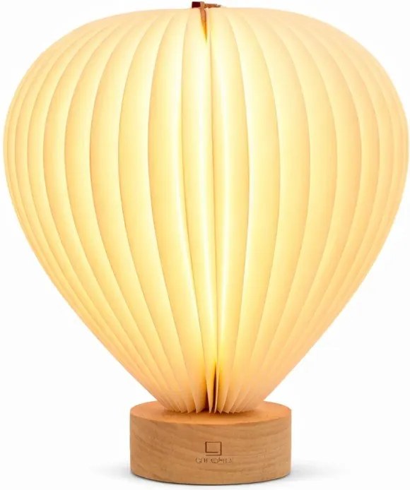 Бяла LED затъмняваща се настолна лампа с хартиен абажур (височина 20 cm) Aeris – Gingko