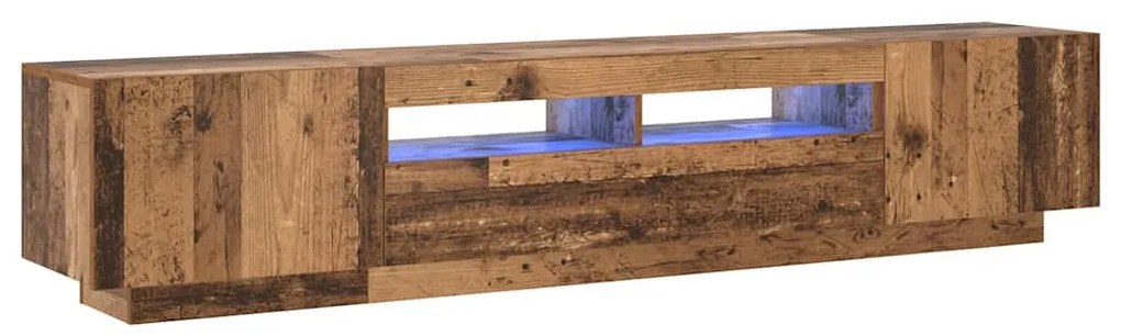 3329165 vidaXL ТВ шкаф с LED осветление, 200x35x40 см, инженерно дърво