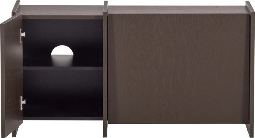 Тъмнокафява маса за телевизор от декор от ясен 102x53x44 cm Brock – WOOOD