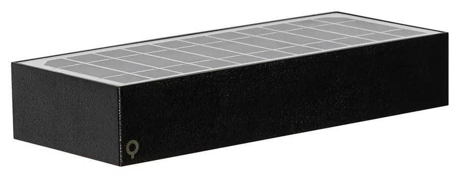 Външна стенна лампа черна с димираща светлина и сензор на слънчева енергия - Kayo