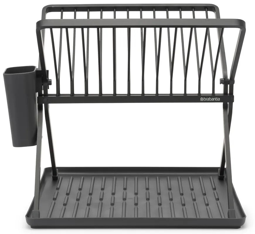 Тъмносива метална двуетажна тавичка за оттичане 37x33 cm – Brabantia
