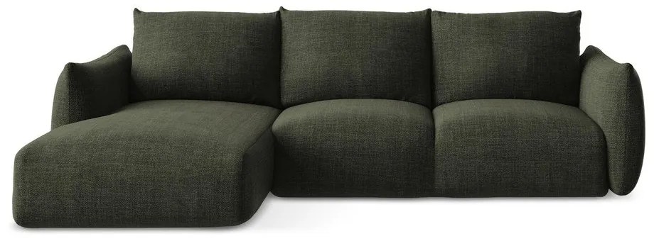 Зелен сгъваем ъглов диван (ляв ъгъл) Leila – Makamii