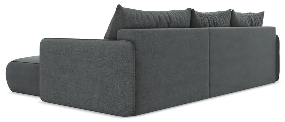 Сив разтегателен ъглов диван с място за съхранение (десен ъгъл) Nanea – Makamii