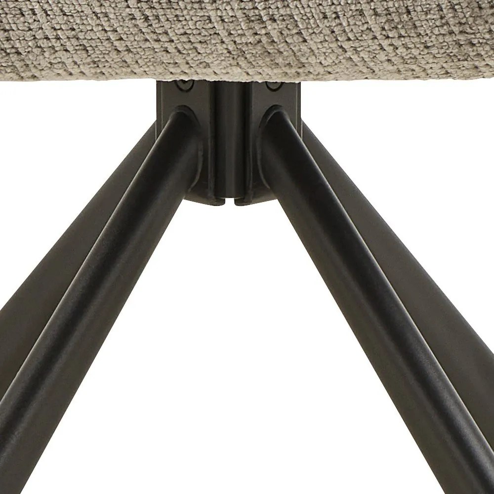 Светлосив тапициран трапезен стол с подлакътници Graham – Actona