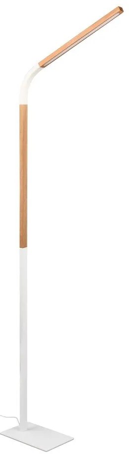 LED подова лампа в бял и естествен цвят с дървен абажур (височина 169,5 см) Norris - Trio