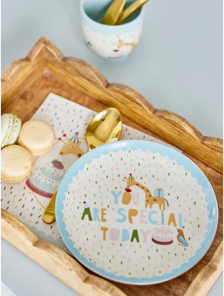 Светлосиня/кремава глинена детска чиния ø 16 cm Celebrate – Bloomingville Mini