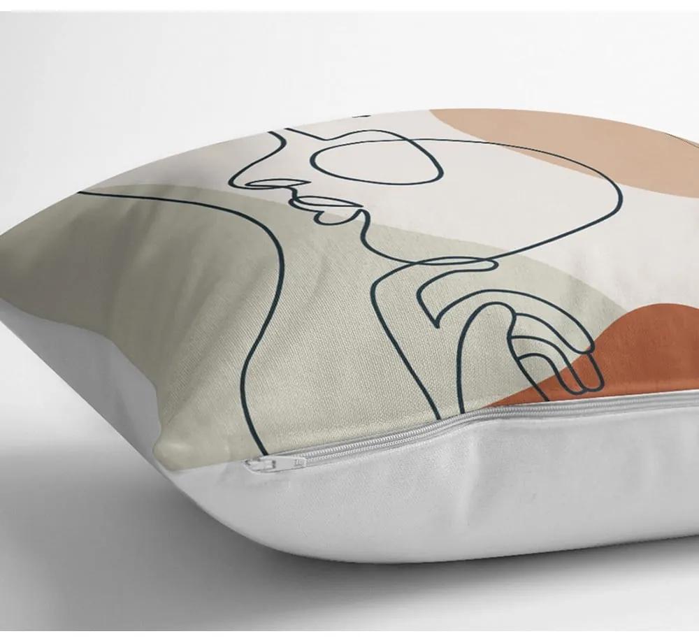 Калъфка за възглавница, пастелна рисунка Лице, 45 x 45 cm - Minimalist Cushion Covers