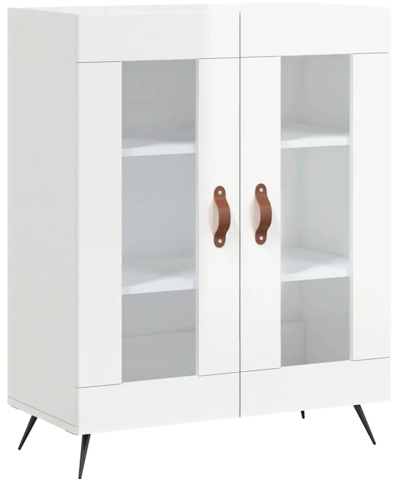 827758 vidaXL Сайдборд, бял гланц, 69,5x34x90 см, инженерно дърво