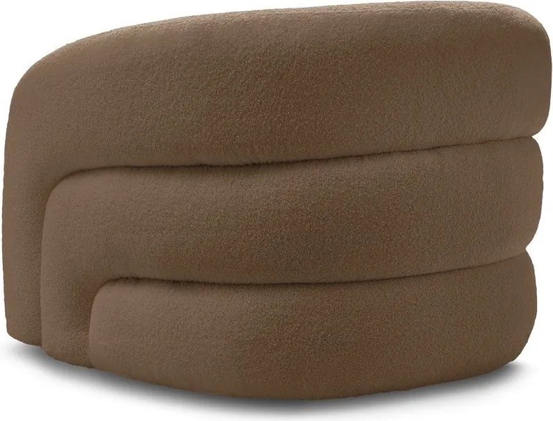 Кафяво въртящо се кресло от прежда с примки от букле Elina – Bobochic Paris