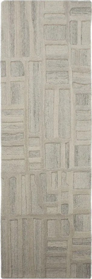 Сиво-бежова ръчно изработена вълнена пътека 80x300 cm Elva – Flair Rugs