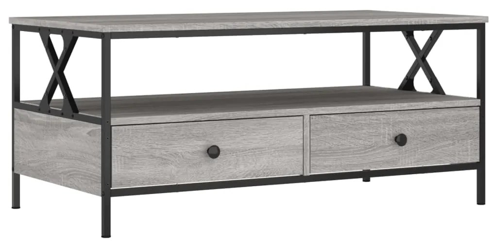 835302 vidaXL Кафе маса, сив сонома, 100x51x45 см, инженерно дърво
