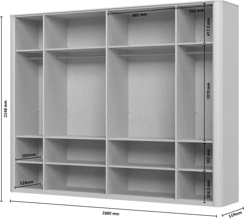 Гардероб Dutchess шесткрил огледало